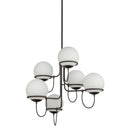 Six Light Chandelier<br /><span style="color:#4AB0CE;">Entrega: 4-10 dias en USA</span><br /><span style="color:#4AB0CE;font-size:60%;">PREGUNTE POR ENTREGA EN PANAMA</span><br />Collection: Alba<br />Finish: Matte Black/Opal Glass