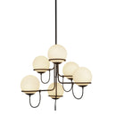 Six Light Chandelier<br /><span style="color:#4AB0CE;">Entrega: 4-10 dias en USA</span><br /><span style="color:#4AB0CE;font-size:60%;">PREGUNTE POR ENTREGA EN PANAMA</span><br />Collection: Alba<br />Finish: Matte Black/Opal Glass