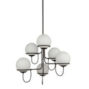 Six Light Chandelier<br /><span style="color:#4AB0CE;">Entrega: 4-10 dias en USA</span><br /><span style="color:#4AB0CE;font-size:60%;">PREGUNTE POR ENTREGA EN PANAMA</span><br />Collection: Alba<br />Finish: Matte Black/Opal Glass