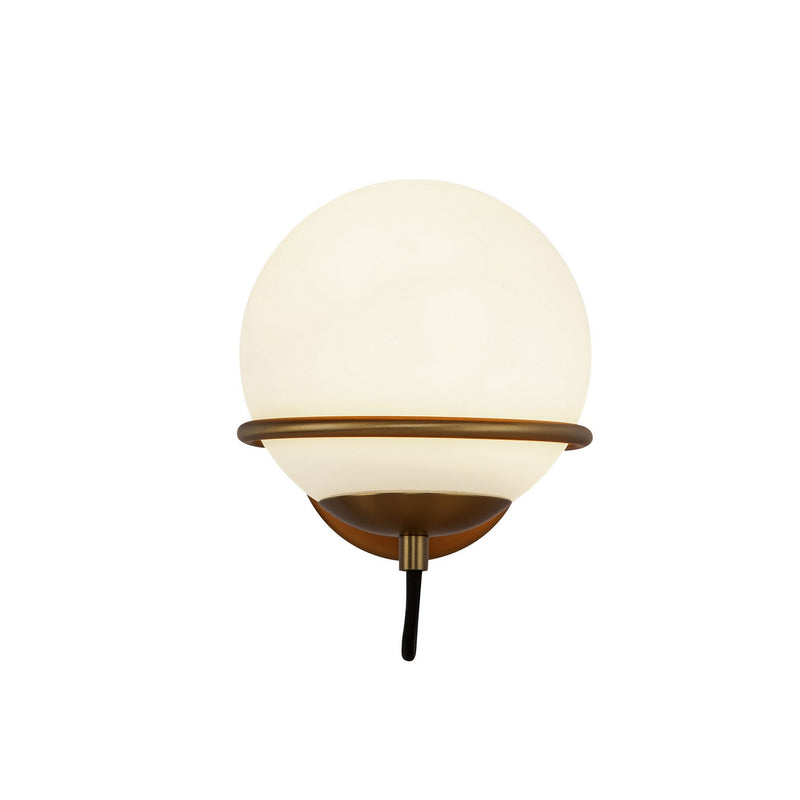 One Light Wall Vanity<br /><span style="color:#4AB0CE;">Entrega: 4-10 dias en USA</span><br /><span style="color:#4AB0CE;font-size:60%;">PREGUNTE POR ENTREGA EN PANAMA</span><br />Collection: Alba<br />Finish: Aged Gold/Opal Glass
