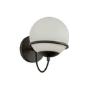 One Light Wall Vanity<br /><span style="color:#4AB0CE;">Entrega: 4-10 dias en USA</span><br /><span style="color:#4AB0CE;font-size:60%;">PREGUNTE POR ENTREGA EN PANAMA</span><br />Collection: Alba<br />Finish: Matte Black/Opal Glass