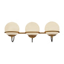 Three Light Wall Vanity<br /><span style="color:#4AB0CE;">Entrega: 1-2 semanas en USA</span><br /><span style="color:#4AB0CE;font-size:60%;">PREGUNTE POR ENTREGA EN PANAMA</span><br />Collection: Alba<br />Finish: Aged Gold/Opal Glass
