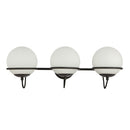 Three Light Wall Vanity<br /><span style="color:#4AB0CE;">Entrega: 1-2 semanas en USA</span><br /><span style="color:#4AB0CE;font-size:60%;">PREGUNTE POR ENTREGA EN PANAMA</span><br />Collection: Alba<br />Finish: Matte Black/Opal Glass