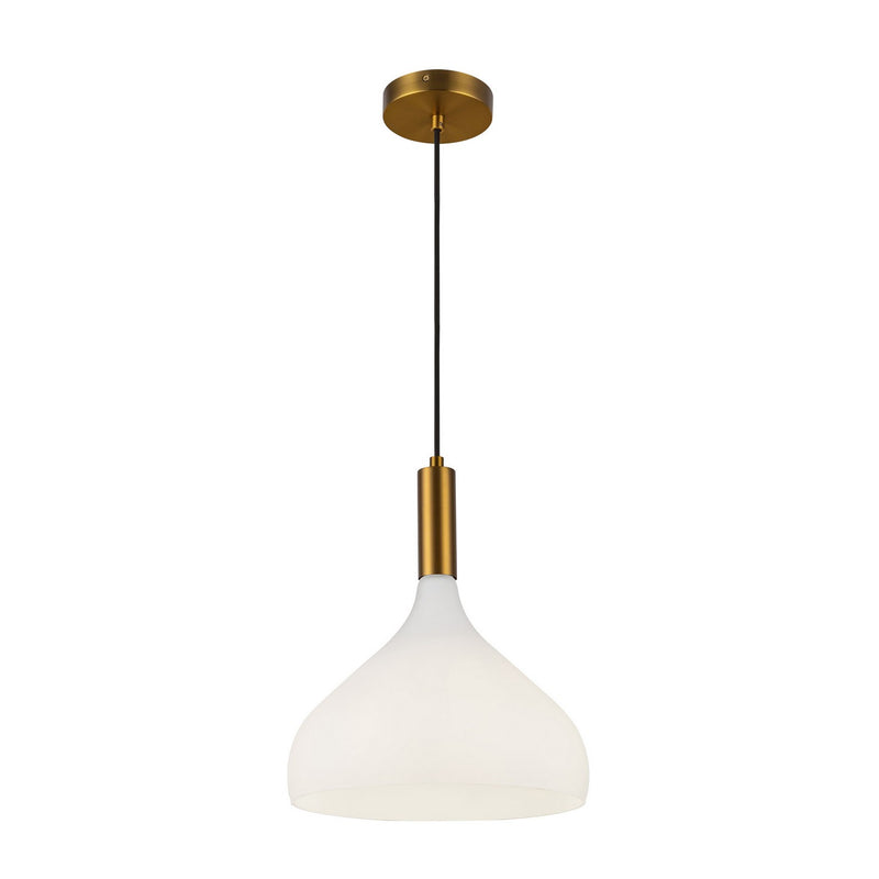 One Light Pendant<br /><span style="color:#4AB0CE;">Entrega: 4-10 dias en USA</span><br /><span style="color:#4AB0CE;font-size:60%;">PREGUNTE POR ENTREGA EN PANAMA</span><br />Collection: Belleview<br />Finish: Aged Gold/Opal Glass