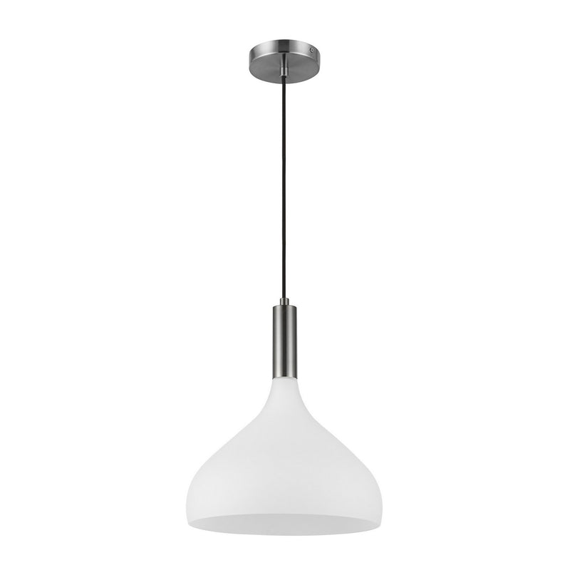 One Light Pendant<br /><span style="color:#4AB0CE;">Entrega: 4-10 dias en USA</span><br /><span style="color:#4AB0CE;font-size:60%;">PREGUNTE POR ENTREGA EN PANAMA</span><br />Collection: Belleview<br />Finish: Brushed Nickel/Opal Glass