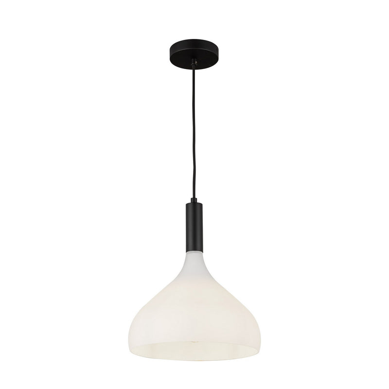 One Light Pendant<br /><span style="color:#4AB0CE;">Entrega: 4-10 dias en USA</span><br /><span style="color:#4AB0CE;font-size:60%;">PREGUNTE POR ENTREGA EN PANAMA</span><br />Collection: Belleview<br />Finish: Matte Black/Opal Glass