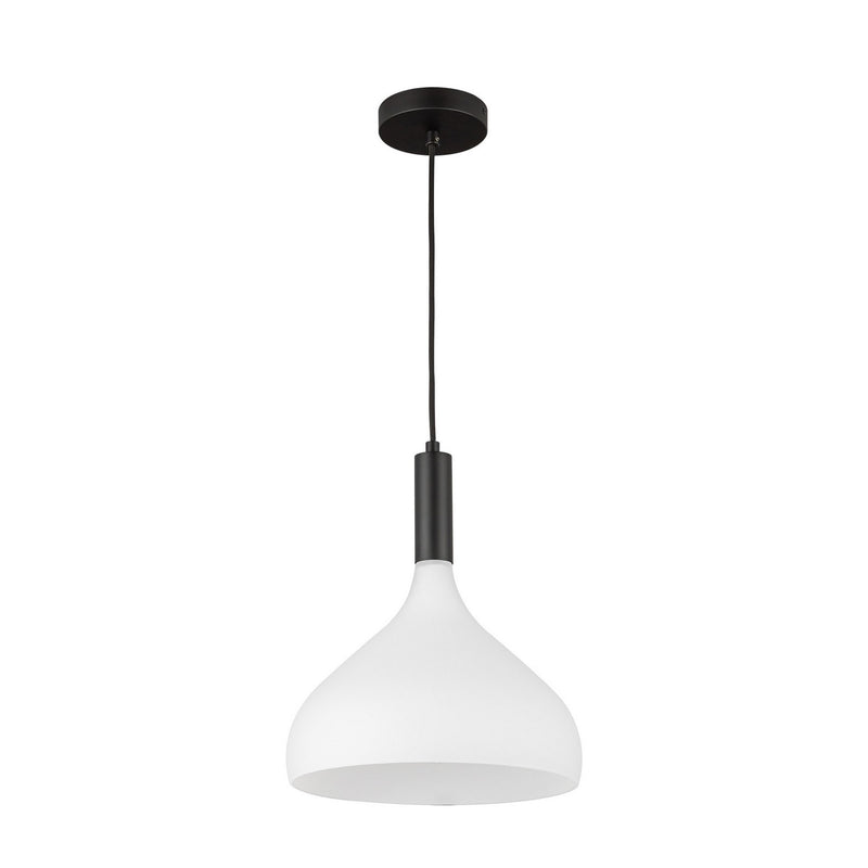 One Light Pendant<br /><span style="color:#4AB0CE;">Entrega: 4-10 dias en USA</span><br /><span style="color:#4AB0CE;font-size:60%;">PREGUNTE POR ENTREGA EN PANAMA</span><br />Collection: Belleview<br />Finish: Matte Black/Opal Glass