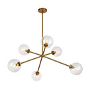 Six Light Chandelier<br /><span style="color:#4AB0CE;">Entrega: 4-10 dias en USA</span><br /><span style="color:#4AB0CE;font-size:60%;">PREGUNTE POR ENTREGA EN PANAMA</span><br />Collection: Cassia<br />Finish: Aged Gold/Clear Glass