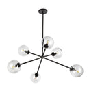 Six Light Chandelier<br /><span style="color:#4AB0CE;">Entrega: 4-10 dias en USA</span><br /><span style="color:#4AB0CE;font-size:60%;">PREGUNTE POR ENTREGA EN PANAMA</span><br />Collection: Cassia<br />Finish: Matte Black/Clear Glass