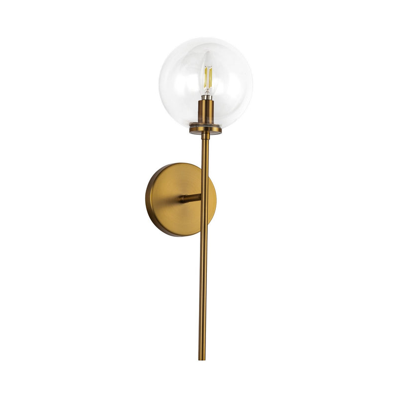 One Light Wall Vanity<br /><span style="color:#4AB0CE;">Entrega: 4-10 dias en USA</span><br /><span style="color:#4AB0CE;font-size:60%;">PREGUNTE POR ENTREGA EN PANAMA</span><br />Collection: Cassia<br />Finish: Aged Gold/Clear Glass
