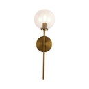 One Light Wall Vanity<br /><span style="color:#4AB0CE;">Entrega: 4-10 dias en USA</span><br /><span style="color:#4AB0CE;font-size:60%;">PREGUNTE POR ENTREGA EN PANAMA</span><br />Collection: Cassia<br />Finish: Aged Gold/Clear Glass