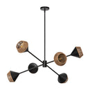 Six Light Chandelier<br /><span style="color:#4AB0CE;">Entrega: 4-10 dias en USA</span><br /><span style="color:#4AB0CE;font-size:60%;">PREGUNTE POR ENTREGA EN PANAMA</span><br />Collection: Daphne<br />Finish: Matte Black/Brown Cotton Rope