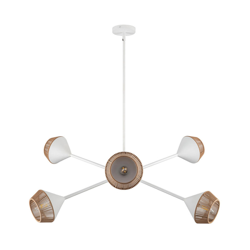Six Light Chandelier<br /><span style="color:#4AB0CE;">Entrega: 4-10 dias en USA</span><br /><span style="color:#4AB0CE;font-size:60%;">PREGUNTE POR ENTREGA EN PANAMA</span><br />Collection: Daphne<br />Finish: White/Brown Cotton Rope