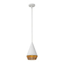 One Light Pendant<br /><span style="color:#4AB0CE;">Entrega: 4-10 dias en USA</span><br /><span style="color:#4AB0CE;font-size:60%;">PREGUNTE POR ENTREGA EN PANAMA</span><br />Collection: Daphne<br />Finish: White/Brown Cotton Rope