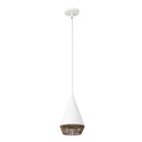 One Light Pendant<br /><span style="color:#4AB0CE;">Entrega: 4-10 dias en USA</span><br /><span style="color:#4AB0CE;font-size:60%;">PREGUNTE POR ENTREGA EN PANAMA</span><br />Collection: Daphne<br />Finish: White/Brown Cotton Rope