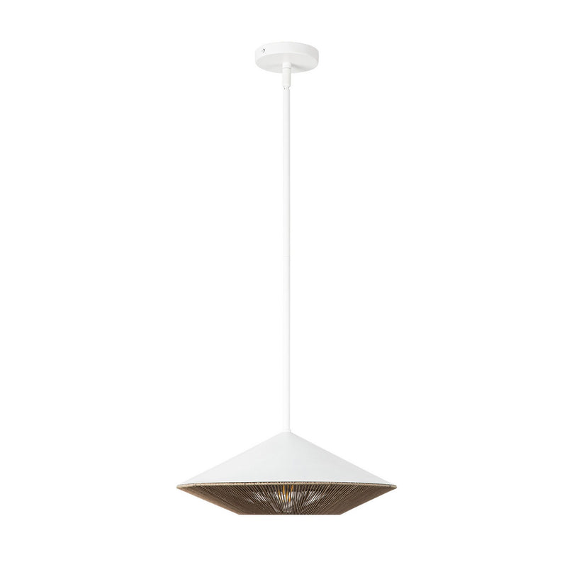 One Light Pendant<br /><span style="color:#4AB0CE;">Entrega: 4-10 dias en USA</span><br /><span style="color:#4AB0CE;font-size:60%;">PREGUNTE POR ENTREGA EN PANAMA</span><br />Collection: Daphne<br />Finish: White/Brown Cotton Rope