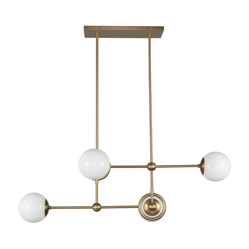 Four Light Chandelier<br /><span style="color:#4AB0CE;">Entrega: 4-10 dias en USA</span><br /><span style="color:#4AB0CE;font-size:60%;">PREGUNTE POR ENTREGA EN PANAMA</span><br />Collection: Fiore<br />Finish: Brushed Gold/Glossy Opal Glass