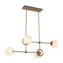 Four Light Chandelier<br /><span style="color:#4AB0CE;">Entrega: 4-10 dias en USA</span><br /><span style="color:#4AB0CE;font-size:60%;">PREGUNTE POR ENTREGA EN PANAMA</span><br />Collection: Fiore<br />Finish: Brushed Gold/Glossy Opal Glass