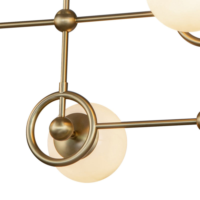 Four Light Chandelier<br /><span style="color:#4AB0CE;">Entrega: 4-10 dias en USA</span><br /><span style="color:#4AB0CE;font-size:60%;">PREGUNTE POR ENTREGA EN PANAMA</span><br />Collection: Fiore<br />Finish: Brushed Gold/Glossy Opal Glass