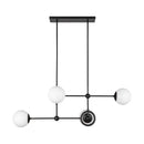 Four Light Chandelier<br /><span style="color:#4AB0CE;">Entrega: 4-10 dias en USA</span><br /><span style="color:#4AB0CE;font-size:60%;">PREGUNTE POR ENTREGA EN PANAMA</span><br />Collection: Fiore<br />Finish: Matte Black/Glossy Opal Glass