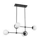 Four Light Chandelier<br /><span style="color:#4AB0CE;">Entrega: 4-10 dias en USA</span><br /><span style="color:#4AB0CE;font-size:60%;">PREGUNTE POR ENTREGA EN PANAMA</span><br />Collection: Fiore<br />Finish: Matte Black/Glossy Opal Glass