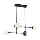Four Light Chandelier<br /><span style="color:#4AB0CE;">Entrega: 4-10 dias en USA</span><br /><span style="color:#4AB0CE;font-size:60%;">PREGUNTE POR ENTREGA EN PANAMA</span><br />Collection: Fiore<br />Finish: Matte Black/Glossy Opal Glass