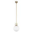 One Light Pendant<br /><span style="color:#4AB0CE;">Entrega: 4-10 dias en USA</span><br /><span style="color:#4AB0CE;font-size:60%;">PREGUNTE POR ENTREGA EN PANAMA</span><br />Collection: Fiore<br />Finish: Brushed Gold/Glossy Opal Glass
