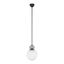 One Light Pendant<br /><span style="color:#4AB0CE;">Entrega: 4-10 dias en USA</span><br /><span style="color:#4AB0CE;font-size:60%;">PREGUNTE POR ENTREGA EN PANAMA</span><br />Collection: Fiore<br />Finish: Matte Black/Glossy Opal Glass
