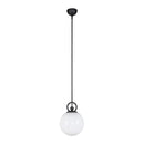 One Light Pendant<br /><span style="color:#4AB0CE;">Entrega: 4-10 dias en USA</span><br /><span style="color:#4AB0CE;font-size:60%;">PREGUNTE POR ENTREGA EN PANAMA</span><br />Collection: Fiore<br />Finish: Matte Black/Glossy Opal Glass