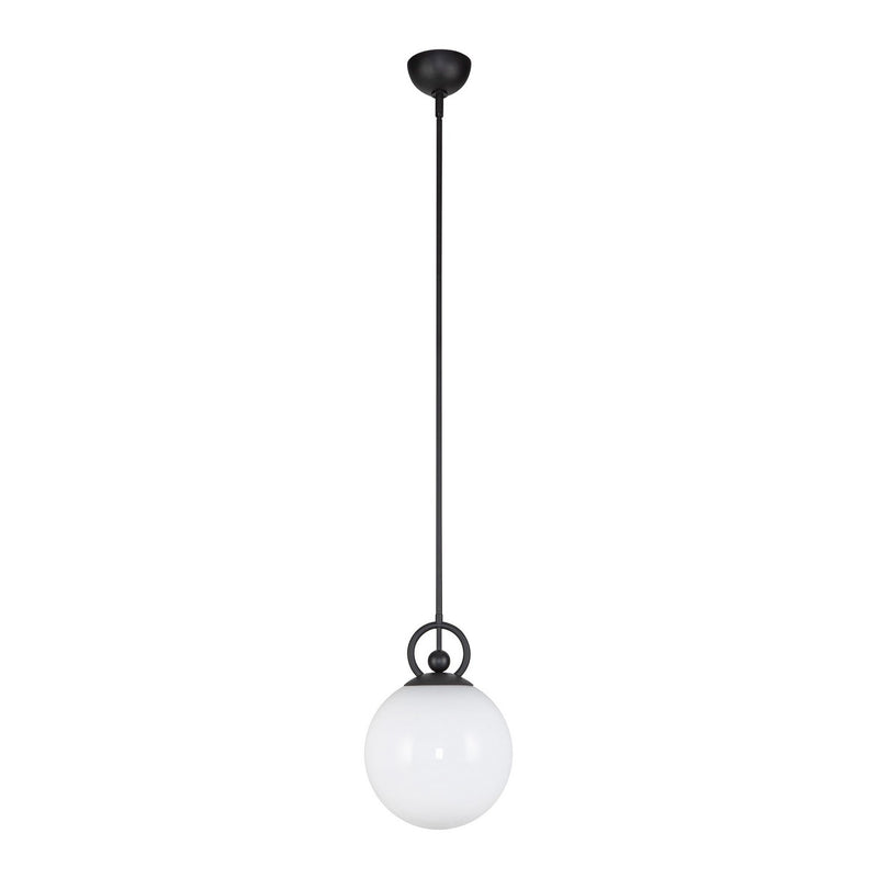 One Light Pendant<br /><span style="color:#4AB0CE;">Entrega: 4-10 dias en USA</span><br /><span style="color:#4AB0CE;font-size:60%;">PREGUNTE POR ENTREGA EN PANAMA</span><br />Collection: Fiore<br />Finish: Matte Black/Glossy Opal Glass