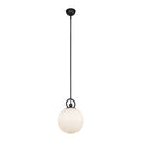 One Light Pendant<br /><span style="color:#4AB0CE;">Entrega: 4-10 dias en USA</span><br /><span style="color:#4AB0CE;font-size:60%;">PREGUNTE POR ENTREGA EN PANAMA</span><br />Collection: Fiore<br />Finish: Matte Black/Glossy Opal Glass
