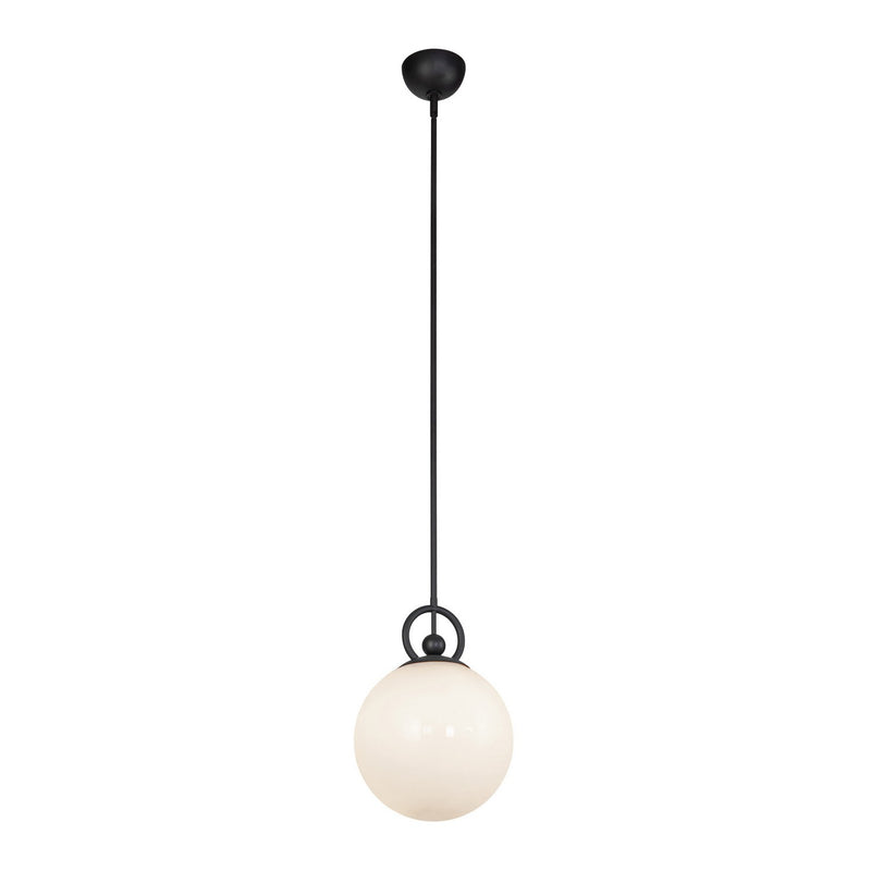 One Light Pendant<br /><span style="color:#4AB0CE;">Entrega: 4-10 dias en USA</span><br /><span style="color:#4AB0CE;font-size:60%;">PREGUNTE POR ENTREGA EN PANAMA</span><br />Collection: Fiore<br />Finish: Matte Black/Glossy Opal Glass