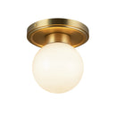 One Light Semi-Flush Mount<br /><span style="color:#4AB0CE;">Entrega: 4-10 dias en USA</span><br /><span style="color:#4AB0CE;font-size:60%;">PREGUNTE POR ENTREGA EN PANAMA</span><br />Collection: Fiore<br />Finish: Brushed Gold/Glossy Opal Glass