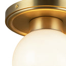 One Light Semi-Flush Mount<br /><span style="color:#4AB0CE;">Entrega: 4-10 dias en USA</span><br /><span style="color:#4AB0CE;font-size:60%;">PREGUNTE POR ENTREGA EN PANAMA</span><br />Collection: Fiore<br />Finish: Brushed Gold/Glossy Opal Glass