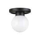 One Light Semi-Flush Mount<br /><span style="color:#4AB0CE;">Entrega: 4-10 dias en USA</span><br /><span style="color:#4AB0CE;font-size:60%;">PREGUNTE POR ENTREGA EN PANAMA</span><br />Collection: Fiore<br />Finish: Matte Black/Glossy Opal Glass