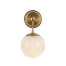 One Light Wall Vanity<br /><span style="color:#4AB0CE;">Entrega: 4-10 dias en USA</span><br /><span style="color:#4AB0CE;font-size:60%;">PREGUNTE POR ENTREGA EN PANAMA</span><br />Collection: Fiore<br />Finish: Brushed Gold/Glossy Opal Glass