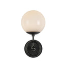 One Light Wall Vanity<br /><span style="color:#4AB0CE;">Entrega: 1-2 semanas en USA</span><br /><span style="color:#4AB0CE;font-size:60%;">PREGUNTE POR ENTREGA EN PANAMA</span><br />Collection: Fiore<br />Finish: Matte Black/Glossy Opal Glass