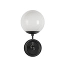 One Light Wall Vanity<br /><span style="color:#4AB0CE;">Entrega: 1-2 semanas en USA</span><br /><span style="color:#4AB0CE;font-size:60%;">PREGUNTE POR ENTREGA EN PANAMA</span><br />Collection: Fiore<br />Finish: Matte Black/Glossy Opal Glass