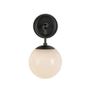 One Light Wall Vanity<br /><span style="color:#4AB0CE;">Entrega: 4-10 dias en USA</span><br /><span style="color:#4AB0CE;font-size:60%;">PREGUNTE POR ENTREGA EN PANAMA</span><br />Collection: Fiore<br />Finish: Matte Black/Glossy Opal Glass