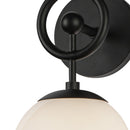 Alora - WV407306MBGO - One Light Wall Vanity - Fiore - Matte Black/Glossy Opal Glass