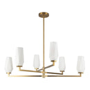 Six Light Chandelier<br /><span style="color:#4AB0CE;">Entrega: 4-10 dias en USA</span><br /><span style="color:#4AB0CE;font-size:60%;">PREGUNTE POR ENTREGA EN PANAMA</span><br />Collection: Krysta<br />Finish: Brushed Gold/Opal Glass