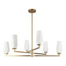 Six Light Chandelier<br /><span style="color:#4AB0CE;">Entrega: 1-2 semanas en USA</span><br /><span style="color:#4AB0CE;font-size:60%;">PREGUNTE POR ENTREGA EN PANAMA</span><br />Collection: Krysta<br />Finish: Brushed Gold/Opal Glass