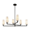 Six Light Chandelier<br /><span style="color:#4AB0CE;">Entrega: 4-10 dias en USA</span><br /><span style="color:#4AB0CE;font-size:60%;">PREGUNTE POR ENTREGA EN PANAMA</span><br />Collection: Krysta<br />Finish: Matte Black/Opal Glass