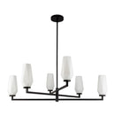 Six Light Chandelier<br /><span style="color:#4AB0CE;">Entrega: 4-10 dias en USA</span><br /><span style="color:#4AB0CE;font-size:60%;">PREGUNTE POR ENTREGA EN PANAMA</span><br />Collection: Krysta<br />Finish: Matte Black/Opal Glass