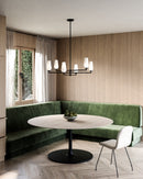 Six Light Chandelier<br /><span style="color:#4AB0CE;">Entrega: 4-10 dias en USA</span><br /><span style="color:#4AB0CE;font-size:60%;">PREGUNTE POR ENTREGA EN PANAMA</span><br />Collection: Krysta<br />Finish: Matte Black/Opal Glass