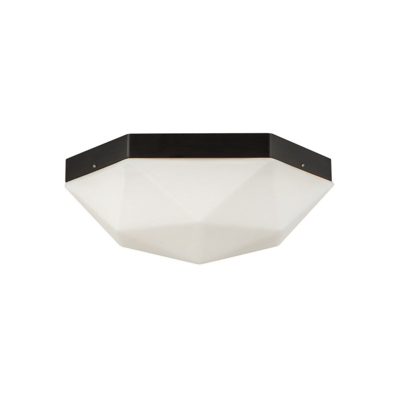 Two Light Flush Mount<br /><span style="color:#4AB0CE;">Entrega: 4-10 dias en USA</span><br /><span style="color:#4AB0CE;font-size:60%;">PREGUNTE POR ENTREGA EN PANAMA</span><br />Collection: Krysta<br />Finish: Matte Black/Opal Glass