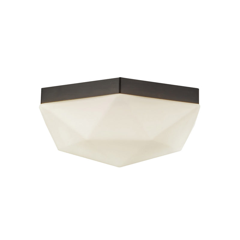 Two Light Flush Mount<br /><span style="color:#4AB0CE;">Entrega: 4-10 dias en USA</span><br /><span style="color:#4AB0CE;font-size:60%;">PREGUNTE POR ENTREGA EN PANAMA</span><br />Collection: Krysta<br />Finish: Matte Black/Opal Glass