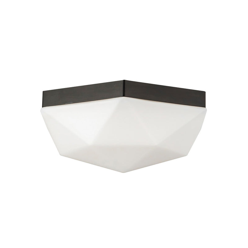 Two Light Flush Mount<br /><span style="color:#4AB0CE;">Entrega: 4-10 dias en USA</span><br /><span style="color:#4AB0CE;font-size:60%;">PREGUNTE POR ENTREGA EN PANAMA</span><br />Collection: Krysta<br />Finish: Matte Black/Opal Glass