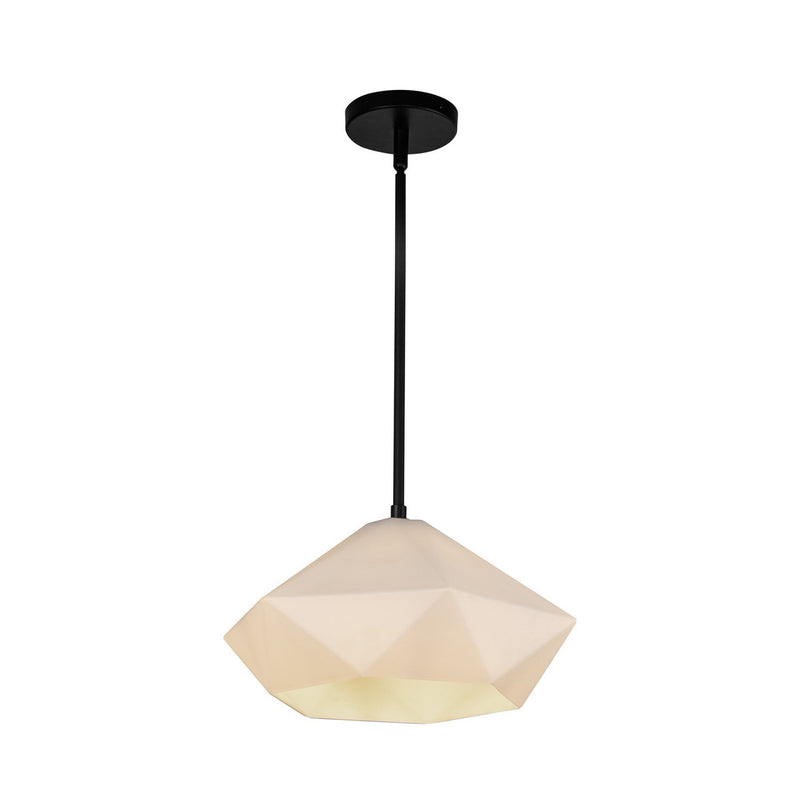 One Light Pendant<br /><span style="color:#4AB0CE;">Entrega: 4-10 dias en USA</span><br /><span style="color:#4AB0CE;font-size:60%;">PREGUNTE POR ENTREGA EN PANAMA</span><br />Collection: Krysta<br />Finish: Matte Black/Opal Glass