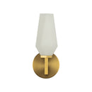 One Light Wall Vanity<br /><span style="color:#4AB0CE;">Entrega: 4-10 dias en USA</span><br /><span style="color:#4AB0CE;font-size:60%;">PREGUNTE POR ENTREGA EN PANAMA</span><br />Collection: Krysta<br />Finish: Brushed Gold/Opal Glass